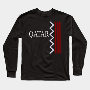 QATAR FLAG ART design Long Sleeve T-Shirt